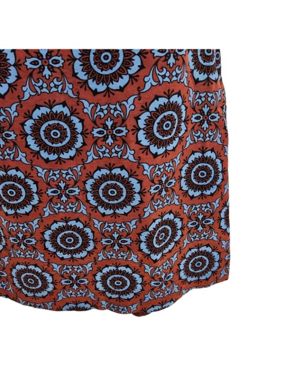 Versus By Versace Vintage Print Mini Skirt Rust & Blue Made In Italy Small